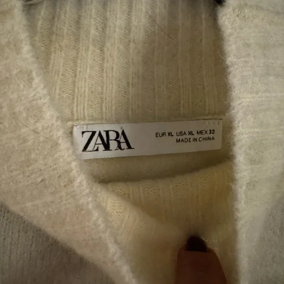 ZARA Cream Mock Neck Sweater – XL – Super Soft – Never Worn - Picture 2 of 6